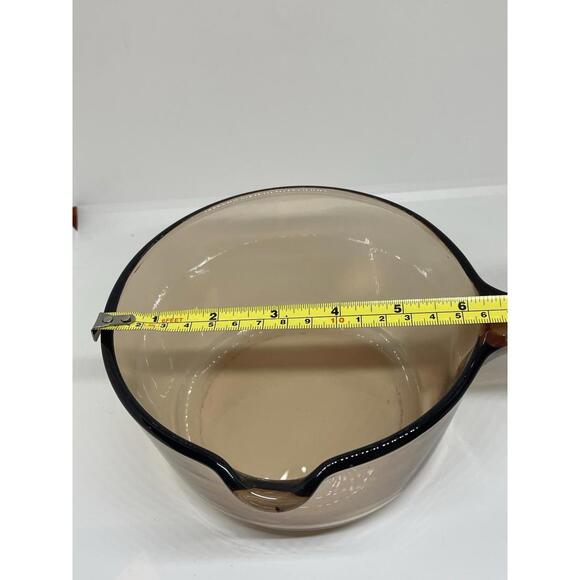 Vision Corning USA Amber Glass Sauce Pot Pan 1L with Pour Spout No Lid - Picture 8 of 10